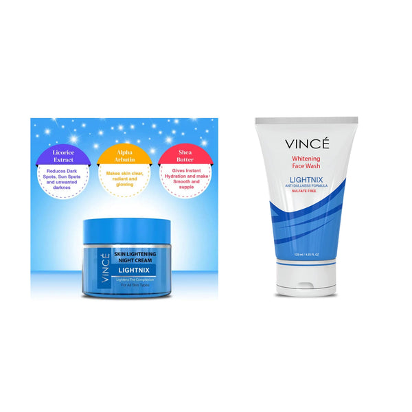 VINCE Skin Lightening Night Cream & Face Wash