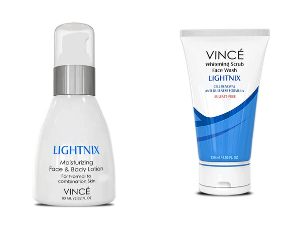 Vince Whitening Scrub Face Wash & Moisturizing Lotion Pack