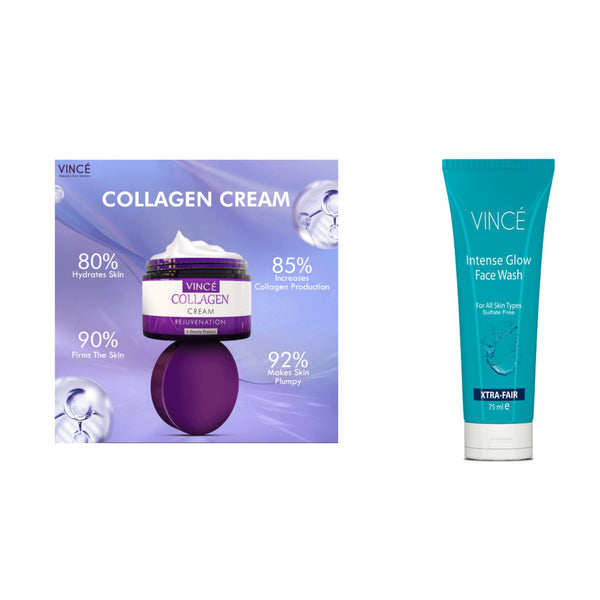 Vince Collagen Cream & Intense Glow Face Wash